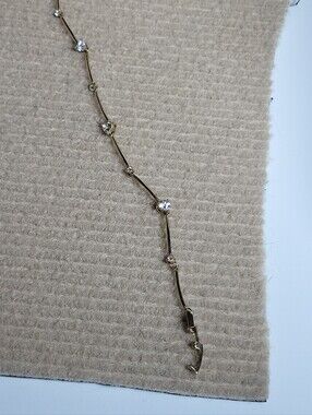 Monet Gold Tone  Cubic Zirconia Hearts Bracelet